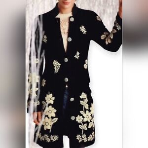 Embroidered Sweater Coat by Odille